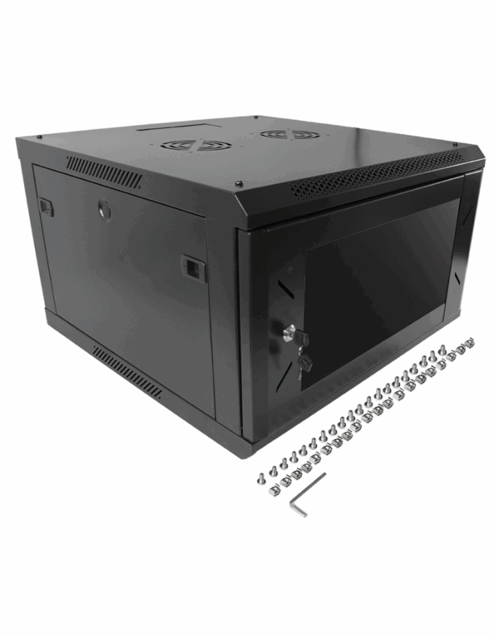 Gabinete Pared 6RU Abatible Vidrio v2 - Imagen 2