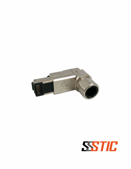Conector RJ45 90 grados Cat6A blindado plug 10Gbps