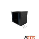 Gabinete de pared abatible Finen WMG6509 de 9 unidades de rack con puerta de vidrio templado.