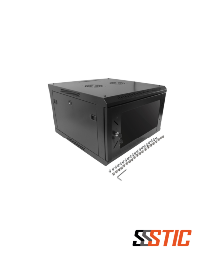 Gabinete de pared abatible Finen WMG6606 de 6 unidades de rack con sección posterior de 100mm.