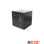 Gabinete de pared abatible Finen WMG6612 de 12 unidades de rack con puerta de vidrio.