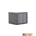 Gabinete de pared de 15 unidades de rack con cuerpo abatible y profundidad de 450mm más 100mm de base posterior.