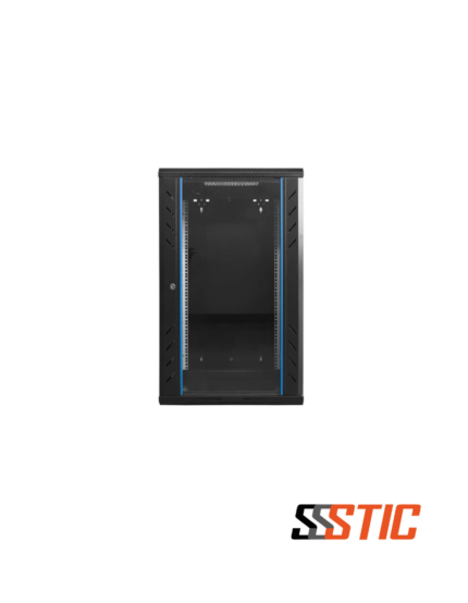 Gabinete de pared de 18 unidades de rack abatible con profundidad de 450mm y base posterior de 100mm.