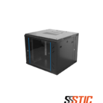 Gabinete de pared de 9 unidades de rack con sistema abatible y profundidad de 500mm más base posterior de 100mm.