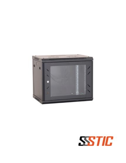 Gabinete de pared fijo de 15 unidades de rack con profundidad de 600mm y paneles laterales extraíbles.