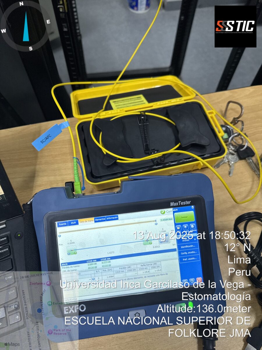 Certificación OTDR fibra óptica EXFO con equipo EXFO MaxTester