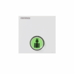 Módulo de 1 botón verde iluminado NX0195/G para sistemas de control y señalización hospitalaria