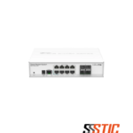 Switch gestionable MikroTik CRS112-8G-4S-IN con 8 puertos Gigabit y 4 puertos de fibra SFP.