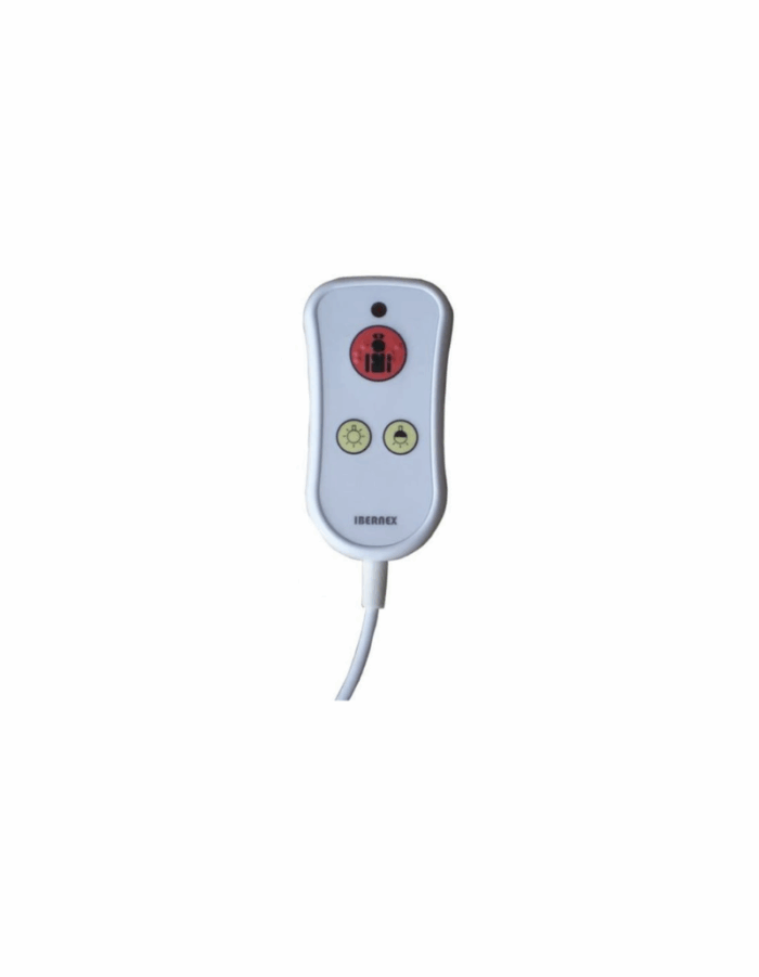 Pulsador ergonómico NX0883 IP67 con LED y conector DIN de 7 pines para control de luces y sistemas hospitalarios