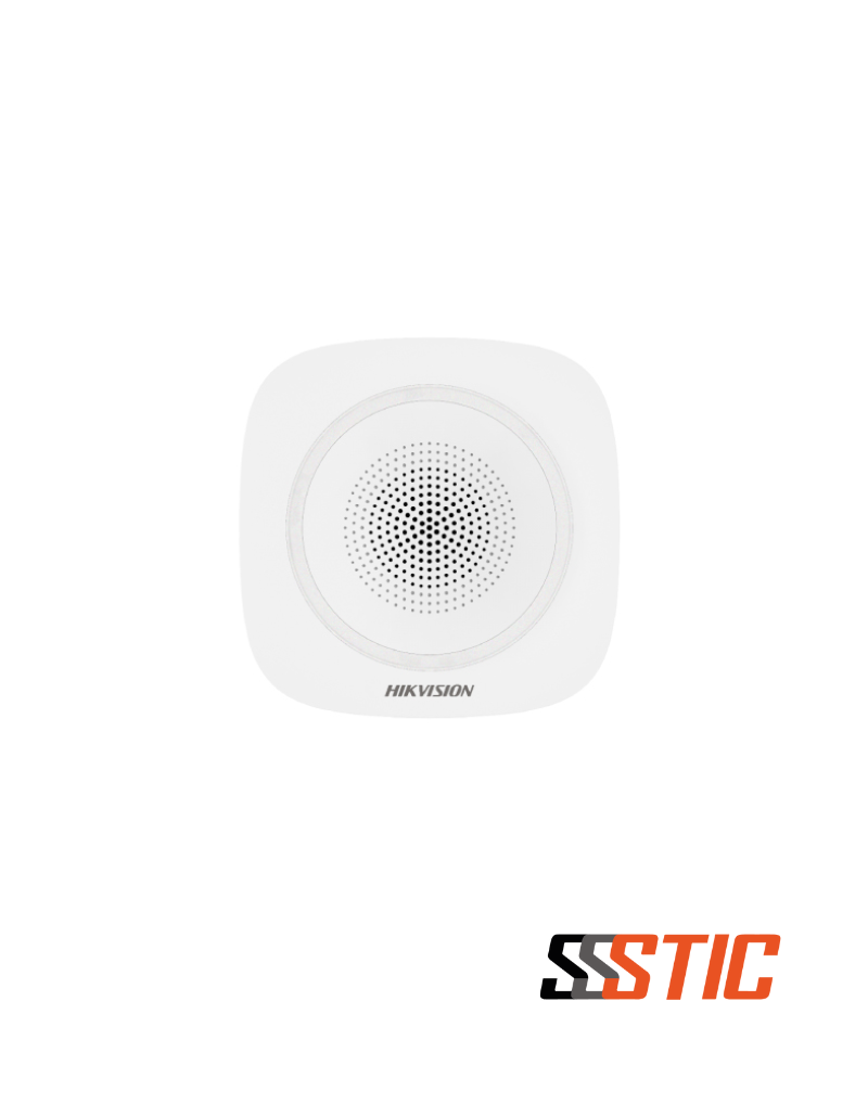 HK-DS-PS1-I-WB Sirena inalámbrica interior Hikvision AX PRO HK-DS-PS1-I-WB con luz estroboscópica y batería de respaldo