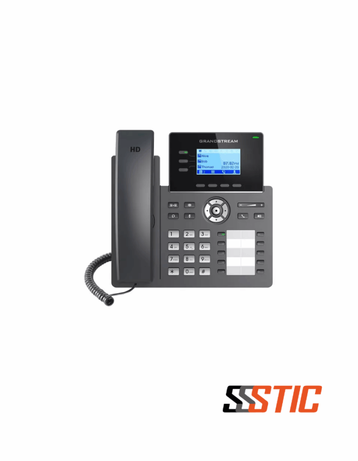 Grandstream GRP2604P teléfono IP 6 cuentas SIP 10 teclas BLF Gigabit PoE pantalla LCD 2.7 pulgadas