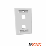 faceplate plano 2 puertos glossy lightera blanco