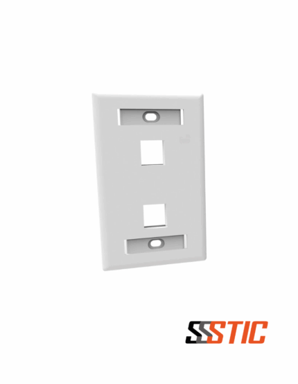 faceplate plano 2 puertos glossy lightera blanco