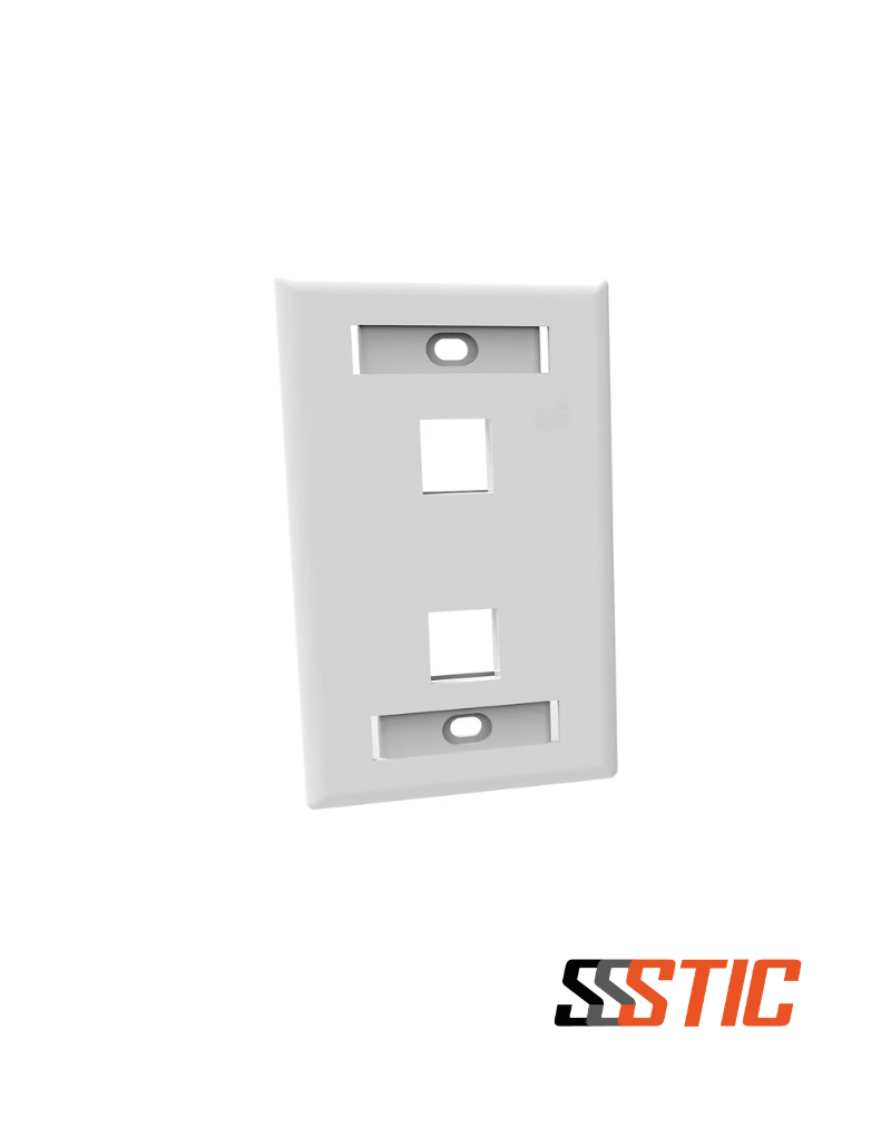 aaaa faceplate plano 2 puertos glossy lightera blanco