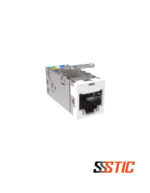 Jack modular blindado CommScope SLX Categoría 6A color Pro White para redes de alta velocidad.