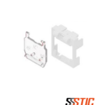Tapa de color Pro White CommScope SLX con protector de polvo integrado para conectores RJ45.