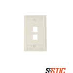 Faceplate CommScope 2111037-1 de 1 gang y 2 puertos color light almond para aplicaciones de red.