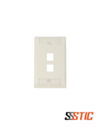 Faceplate CommScope 2111037-1 de 1 gang y 2 puertos color light almond para aplicaciones de red.