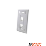 Faceplate angulado CommScope 1375155-1 de 2 puertos color almond para conectores serie SL.