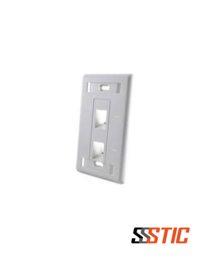 Faceplate angulado CommScope 1375155-1 de 2 puertos color almond para conectores serie SL.