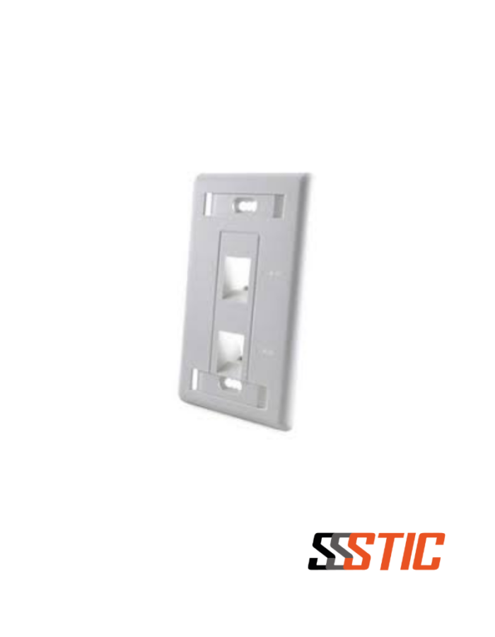 Faceplate angulado CommScope 1375155-1 de 2 puertos color almond para conectores serie SL.