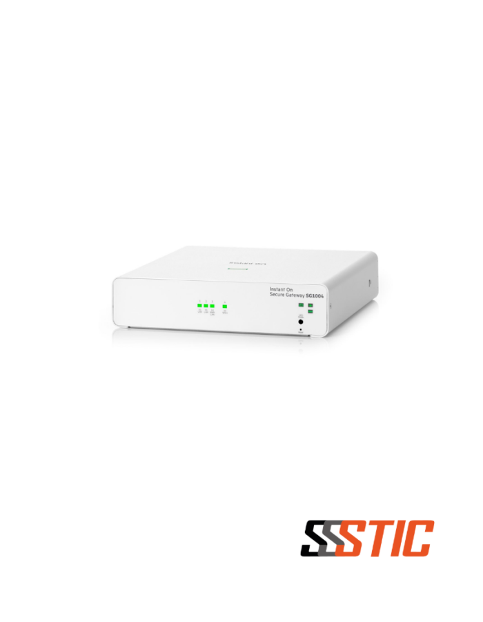 Gateway empresarial Aruba Instant On SG1004 (S0G33A) con 4 puertos Gigabit Ethernet.