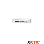 Switch administrable Aruba Instant On 1930 8G con 8 puertos Gigabit y 2 puertos SFP para fibra.