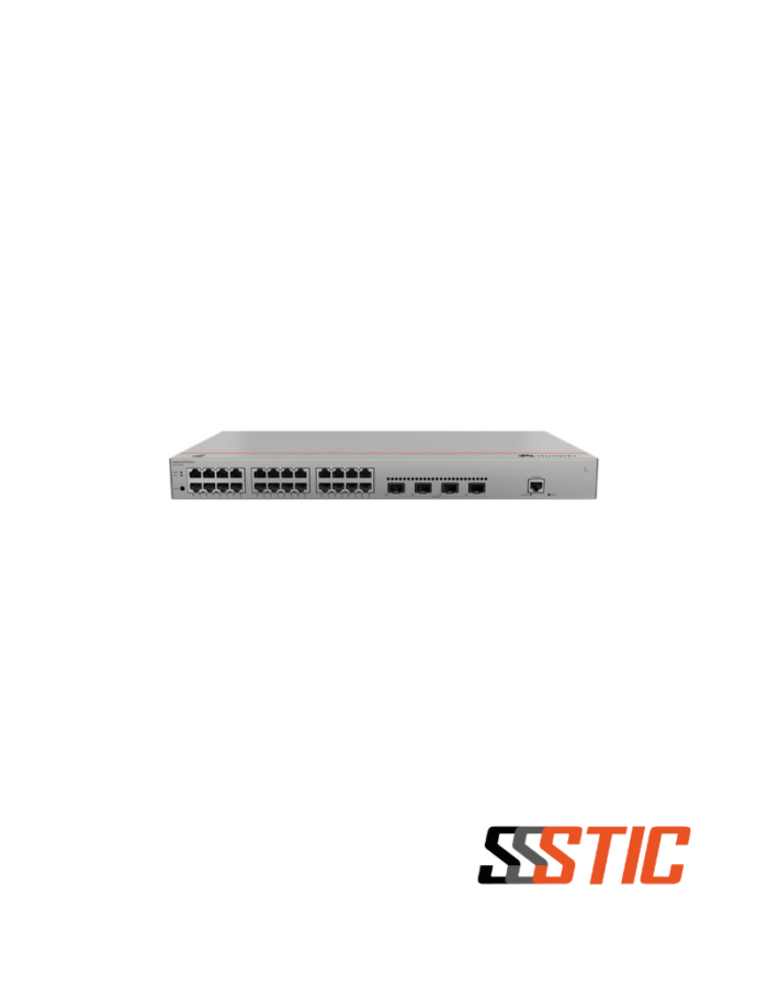 Switch gestionable Huawei eKitEngine S220-24T4X con 24 puertos GE y 4 enlaces 10G SFP+ para rack empresarial.