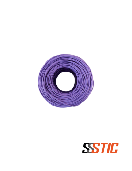 Caja de cable UTP Siemon Categoría 6 sólido, color violeta, con chaqueta LSZH y cumplimiento de normas IEC contra incendios.