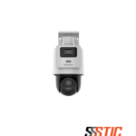 Cámara de red TandemVu PT Hikvision DS-2SE2C400MWG-E14 con doble lente de 4 MP, seguimiento inteligente y luz híbrida.