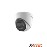 Cámara de red tipo turret fija Hikvision DS-2CD1327G2H-LIU de 2 MP con tecnología ColorVu y Smart Hybrid Light.