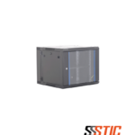 Gabinete de pared abatible Finen WMG6512 de 12 unidades de rack con puerta de vidrio templado de seguridad.