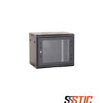 Gabinete de pared fijo Finen WM6412 de 12 unidades de rack con puerta de vidrio y laterales extraíbles.