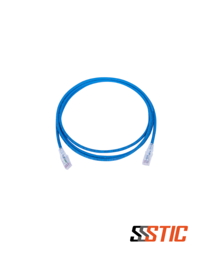 Patch cord de red Siemon Categoría 6 UTP de 2.1 metros, color azul con chaqueta LSZH y bota protectora integrada.