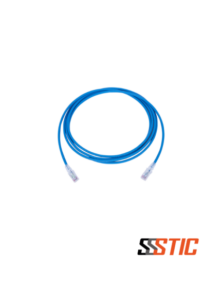 Patch cord de red Siemon Categoría 6 UTP de 3 metros, color azul con chaqueta LSZH y conectores RJ-45.