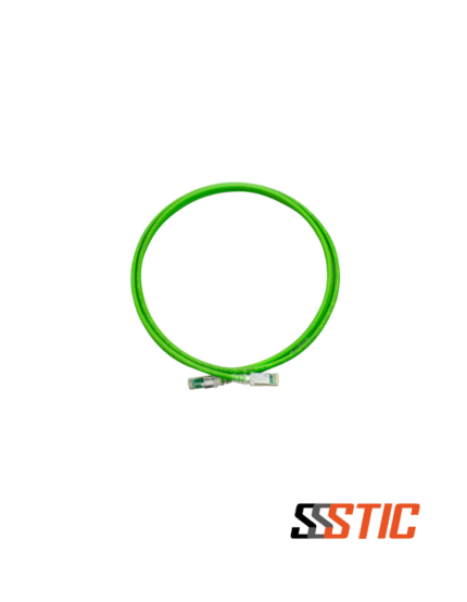 Patch cord de red blindado Siemon Z-MAX Categoría 6A de 2.1 metros, color verde con bota snagless y chaqueta LSZH.