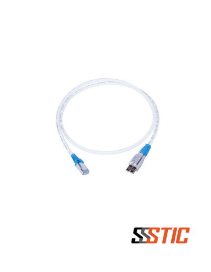 Patch cord híbrido Siemon TERA a RJ-45 de 1 metro, color azul, Categoría 7A con chaqueta LSZH.