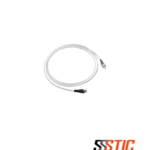 Patch cord híbrido Siemon TERA a RJ-45 de 2 pares, longitud 3 metros, color blanco con bota negra y chaqueta LSZH.