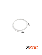 Patch cord híbrido Siemon TERA a RJ-45 de 2 pares, longitud 3 metros, color blanco con bota negra y chaqueta LSZH.
