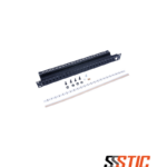 Patch panel modular blindado Siemon TERA de 24 puertos en 1U, color negro, para racks de 19 pulgadas.