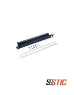 Patch panel modular blindado Siemon TERA de 24 puertos en 1U, color negro, para racks de 19 pulgadas.