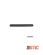 Patch panel modular vacío Siemon UltraMAX de 24 puertos, 1U de altura, color negro, para racks de 19 pulgadas.