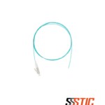 Pigtail de fibra óptica multimodo Siemon XGLO OM4 con conector LC, 1 metro de longitud, color aqua y chaqueta LSZH.