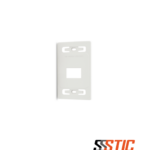 Placa de pared Siemon de 2 puertos vertical, color blanco, para jacks RJ-45 en áreas de trabajo.