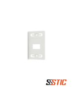 Placa de pared Siemon de 2 puertos vertical, color blanco, para jacks RJ-45 en áreas de trabajo.
