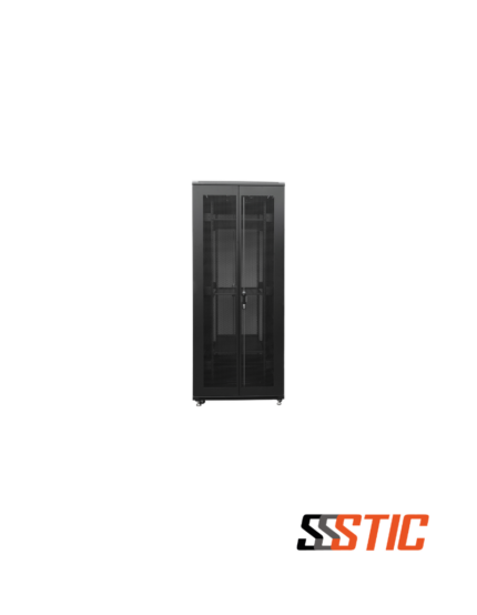 Gabinete de piso para servidores 42U Linkbasic NCB42-810 con puertas dobles microperforadas y fondo de 1000mm.