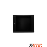 Gabinete de pared 9U Linkbasic WCB09-66-BAA con puerta de vidrio templado y paneles laterales desmontables.