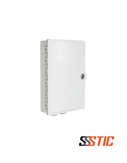 Caja de distribución de fibra óptica Nexconec WP06U1 IP65 para 24 fibras, color gris RAL 7035.