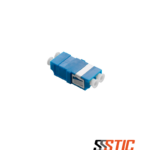 Acoplador de fibra óptica LC Duplex Monomodo Nexconec AAL1SDNL color azul con manga de cerámica.