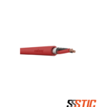 Cable de incendio blindado Condenerg FIRECOM 2x16AWG (1.5mm²) con pantalla de aluminio y cubierta libre de halógenos roja.